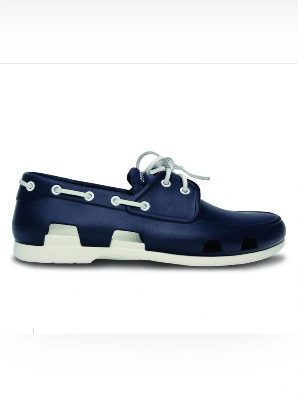 CROCS Men’s Navy and White Boat Shoe Size M10